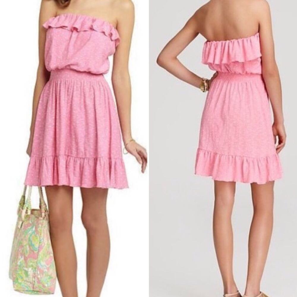 Lilly Pulitzer | Vinita Strapless Polka Dot Dress Size Small